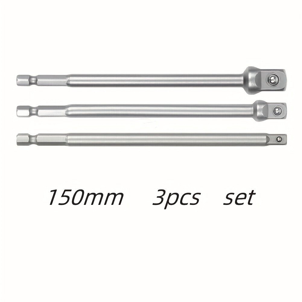1/4" 3/8" 1/2" Drive 1/4" Hex Shank Conversion Joint Extension Rod Electric Drill Socket Joint Rod 3pcs/6pcs