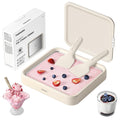 Rolled Ice Cream Maker,   Ice Cream Roller Tray with Lid and 2 Spatulas, Food Grade Premium  Steel Cold Plate No-electricity for Fun Family Activities, DIY Parent-Child Time