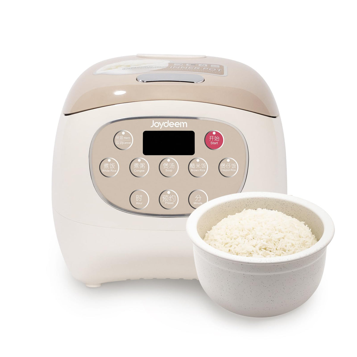 Mini Ceramic Rice Cooker, 2.5 Cups Uncooked Rice Cookers with Pure Ceramic Inner Pot, Healthy & PFOA Free, 1.2L/1.3 qt, DFB-C120
