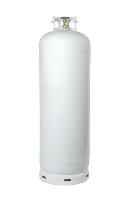 100 lb Empty Steel Propane Cylinder Tank with POL Valve Outdoor Grill or Heater