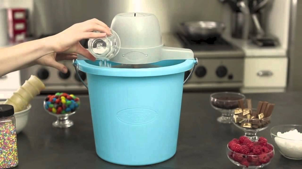 ICMP400BLUE 4-Quart Electric Ice Cream Maker with Easy Carry Handle