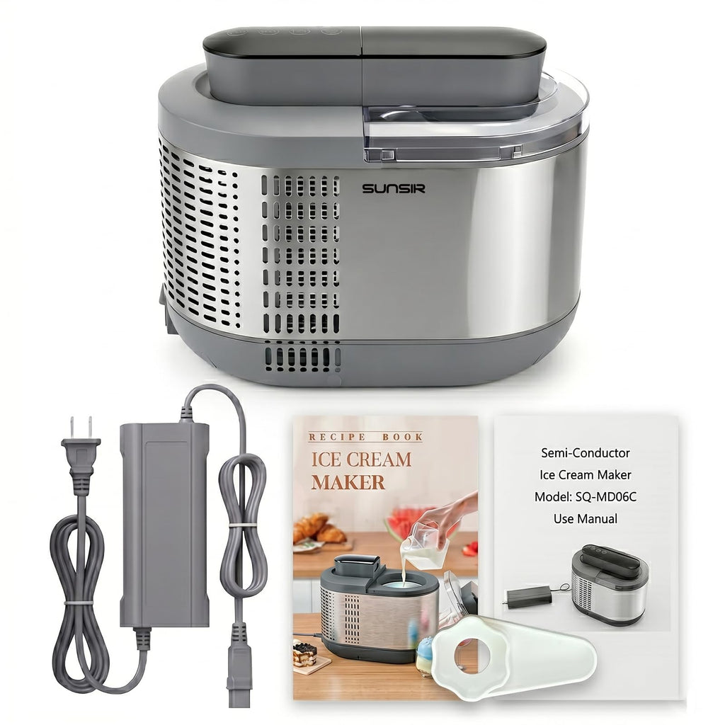 Premium Automatic Single Serve Semi-Conductor Ice Cream Maker, No Pre-Freezing -in Cooling System, 1.2 Pint (600ml), Soft & Firm Modes with 6H Keep Cool, Gelato & Sorbet Machine for Home | Homemade Ice Cream, Frozen Desserts