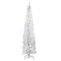 7' Pre-Lit White Iridescent Tinsel Artificial Christmas Tree - Clear Lights