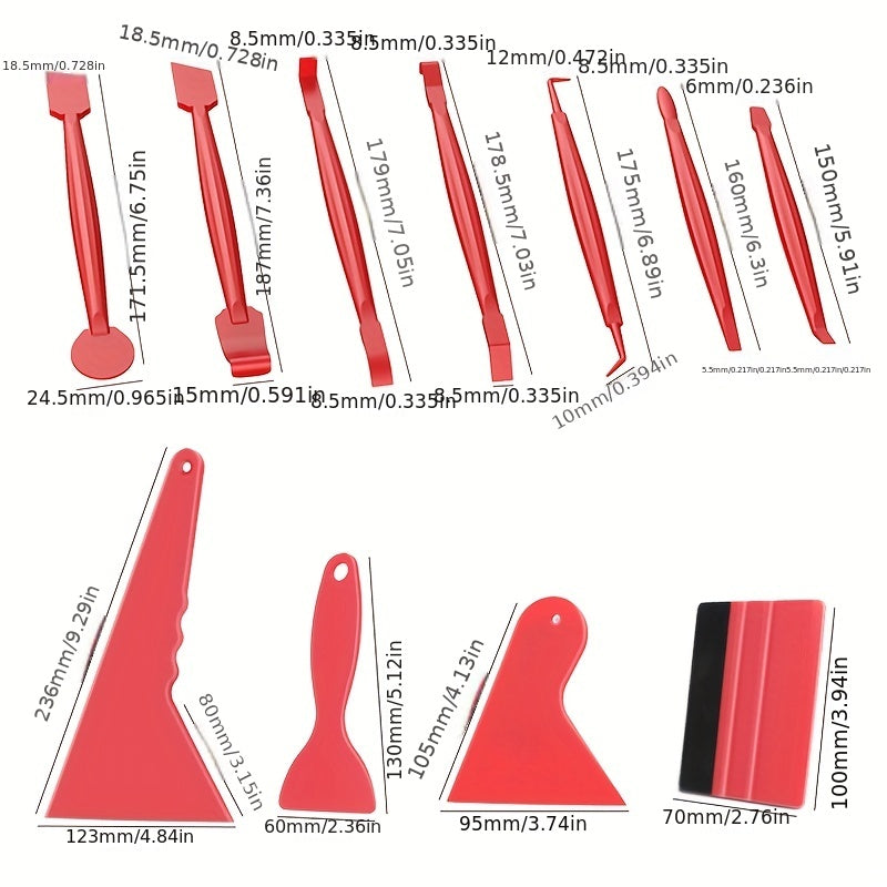 13pcs Car Vinyl Film Wrapping Tools Car Sticker Film Scraper Kit Auto Felt Squeegee Scraper Set Knife Decal Plaste Accessories