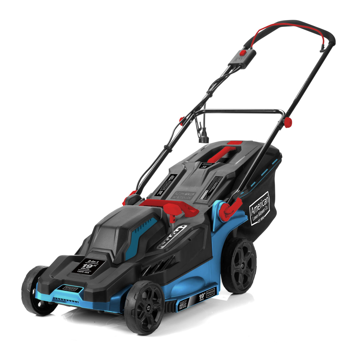 51319 19-inch 13-Amp Corded Electric Push Lawn Mower with Grass Bag