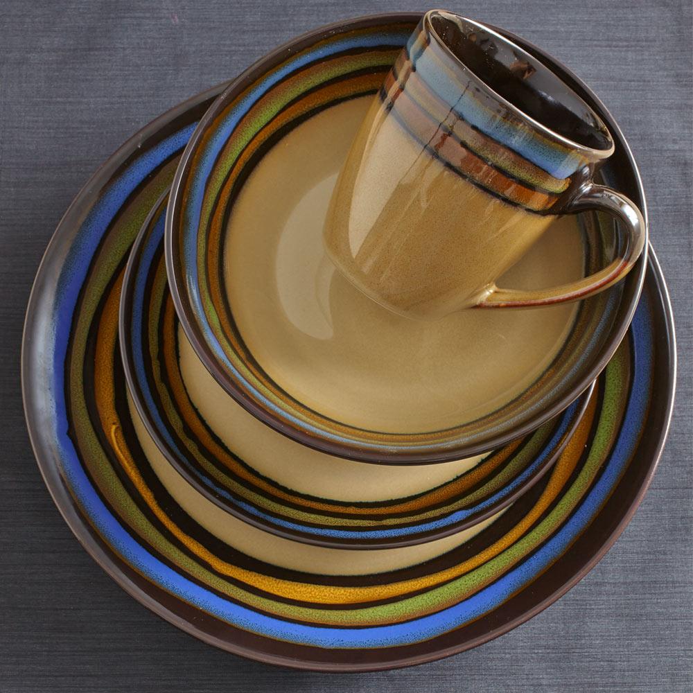 Galaxy Blue 16 Piece Dinnerware Set, Service for 4