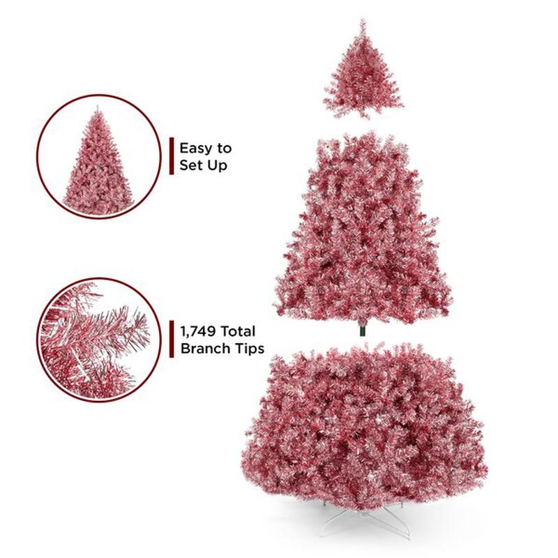 6 ft 7.5 ft Pink Artificial Christmas Tree Xmas Holiday Party Fairy Home Decor