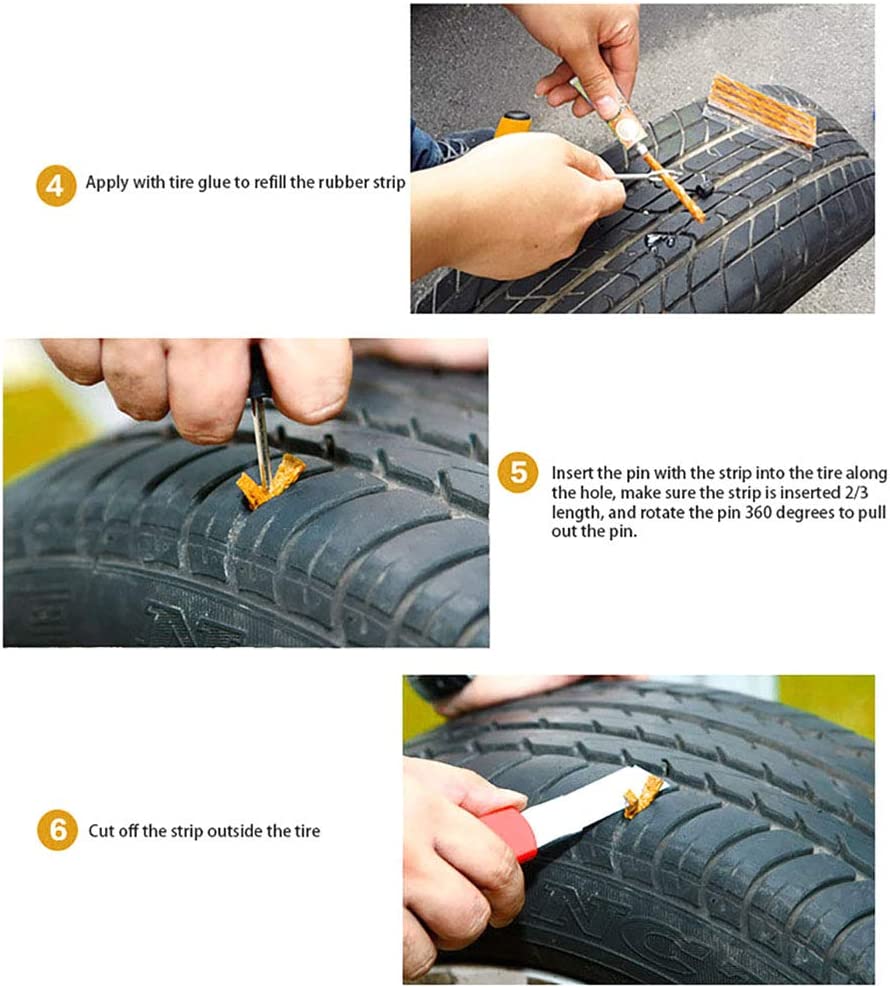 Car Bicycle Tire Repair Tool Set Vacuum Tire Electric Vehicle Emergency Tire Repair Rubber Strip Tool Tire Repair Rubber Strip