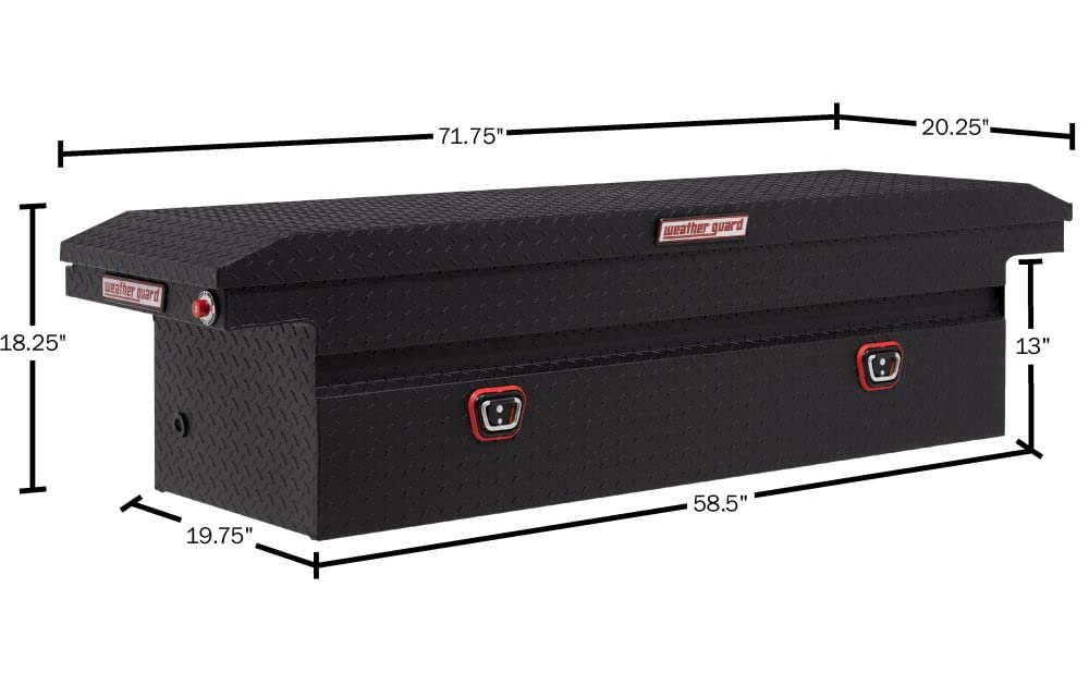 Saddle Truck Tool Box Aluminum Full Low Profile Textured Matte Black 10.2 Cu Ft