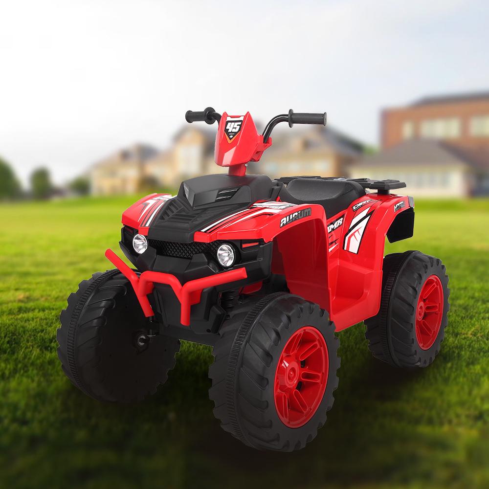12V Battery Powered Kids Electric Vehicle, Ride on Car ATV for Kids, 4 Wheeler Quad with Headlights, MP3, USB, Volume Control, LarSeat, Electric Ride on Toys for Boys Girls, Two Speed Mode, Q11311