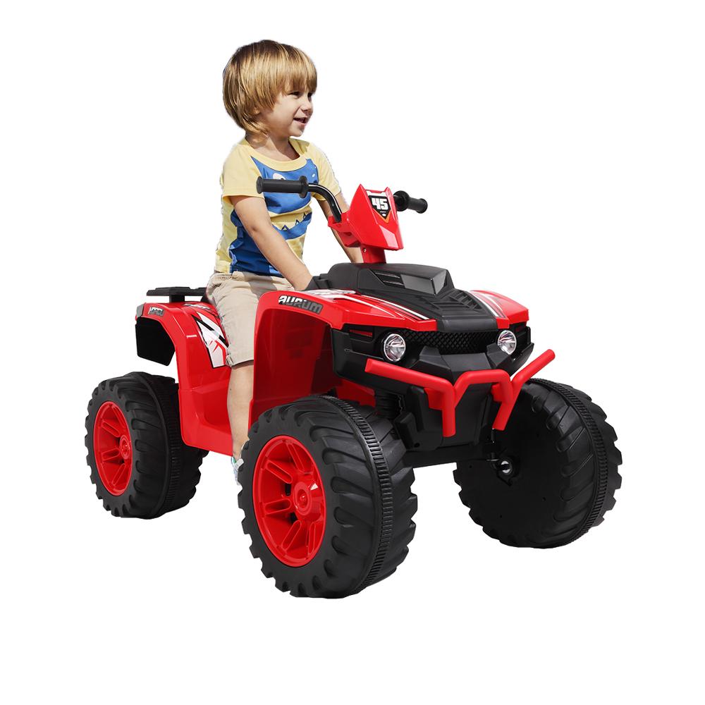 12V Battery Powered Kids Electric Vehicle, Ride on Car ATV for Kids, 4 Wheeler Quad with Headlights, MP3, USB, Volume Control, LarSeat, Electric Ride on Toys for Boys Girls, Two Speed Mode, Q11311