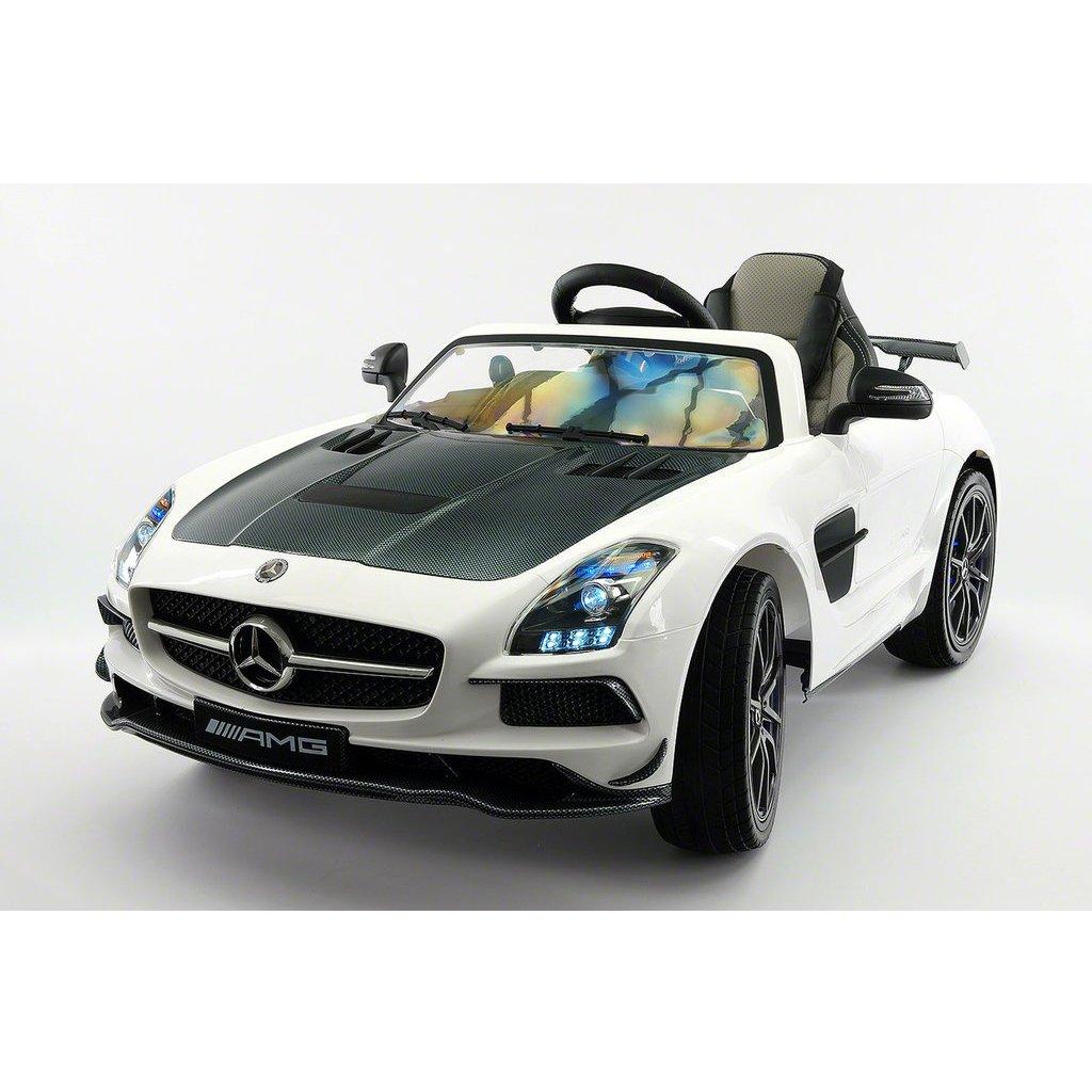 2023 LICENSED MERCEDES SLS AMG FINAL EDITION,12V ELECTRIC KIDS RIDE-ON CAR,GIRLS&BOYS,3-6 YEARS,MP3+MP4 COLOR LCD ENTERTAINMENT SYSTEM,RUBBER TIRES,LEATHER SEAT,LED BODY TRIM,PARENTAL REMOTE|WHITE