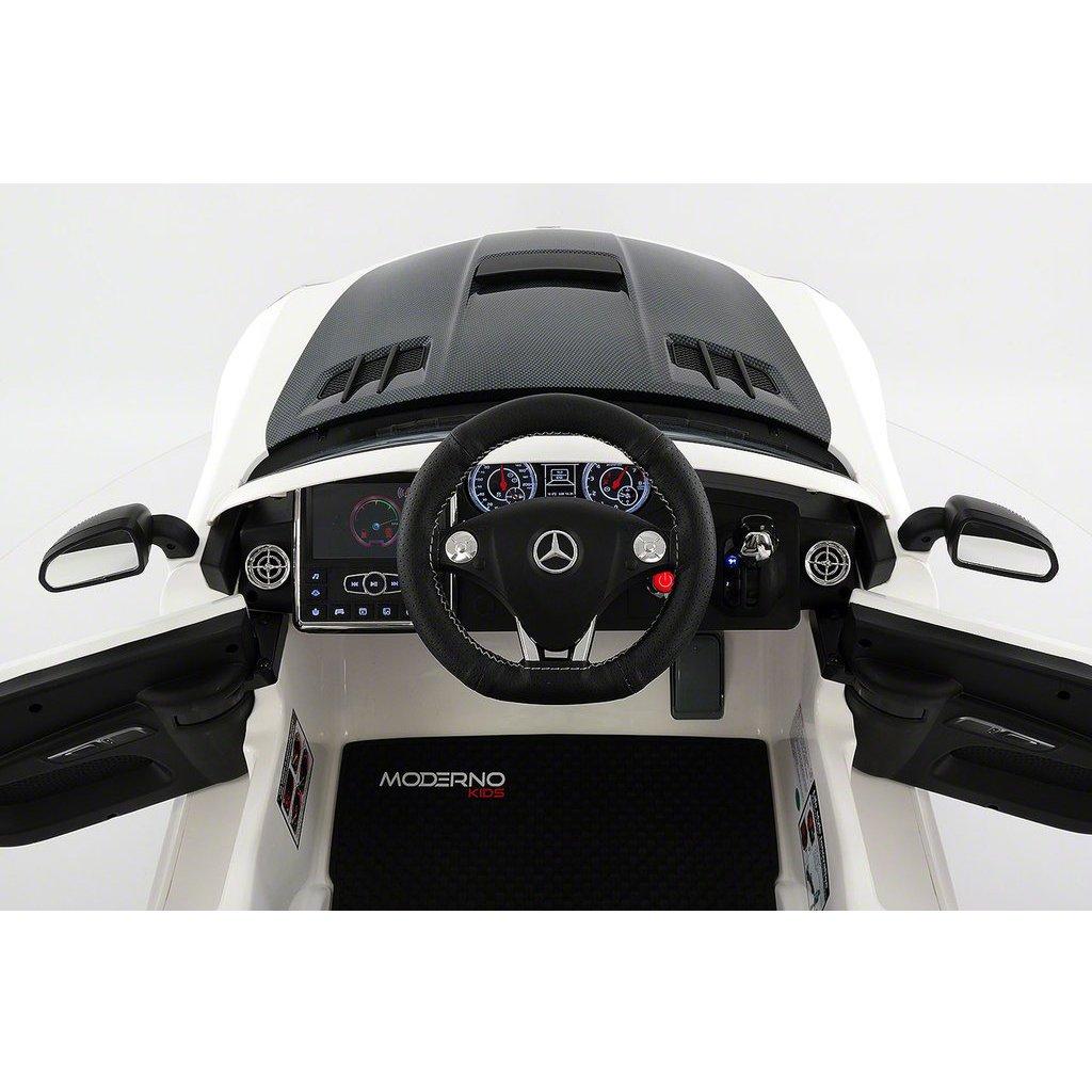 2023 LICENSED MERCEDES SLS AMG FINAL EDITION,12V ELECTRIC KIDS RIDE-ON CAR,GIRLS&BOYS,3-6 YEARS,MP3+MP4 COLOR LCD ENTERTAINMENT SYSTEM,RUBBER TIRES,LEATHER SEAT,LED BODY TRIM,PARENTAL REMOTE|WHITE