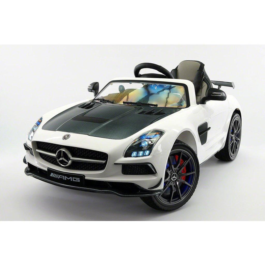 2023 LICENSED MERCEDES SLS AMG FINAL EDITION,12V ELECTRIC KIDS RIDE-ON CAR,GIRLS&BOYS,3-6 YEARS,MP3+MP4 COLOR LCD ENTERTAINMENT SYSTEM,RUBBER TIRES,LEATHER SEAT,LED BODY TRIM,PARENTAL REMOTE|WHITE