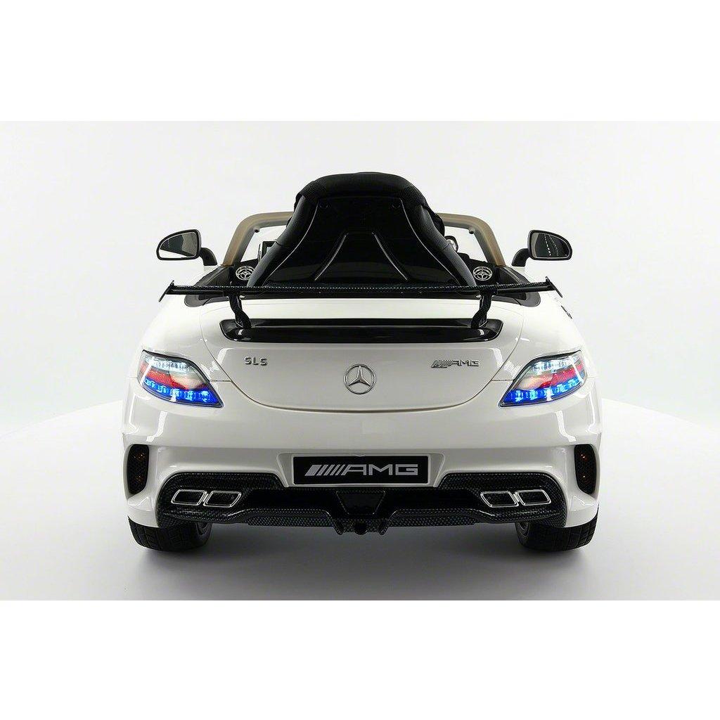 2023 LICENSED MERCEDES SLS AMG FINAL EDITION,12V ELECTRIC KIDS RIDE-ON CAR,GIRLS&BOYS,3-6 YEARS,MP3+MP4 COLOR LCD ENTERTAINMENT SYSTEM,RUBBER TIRES,LEATHER SEAT,LED BODY TRIM,PARENTAL REMOTE|WHITE