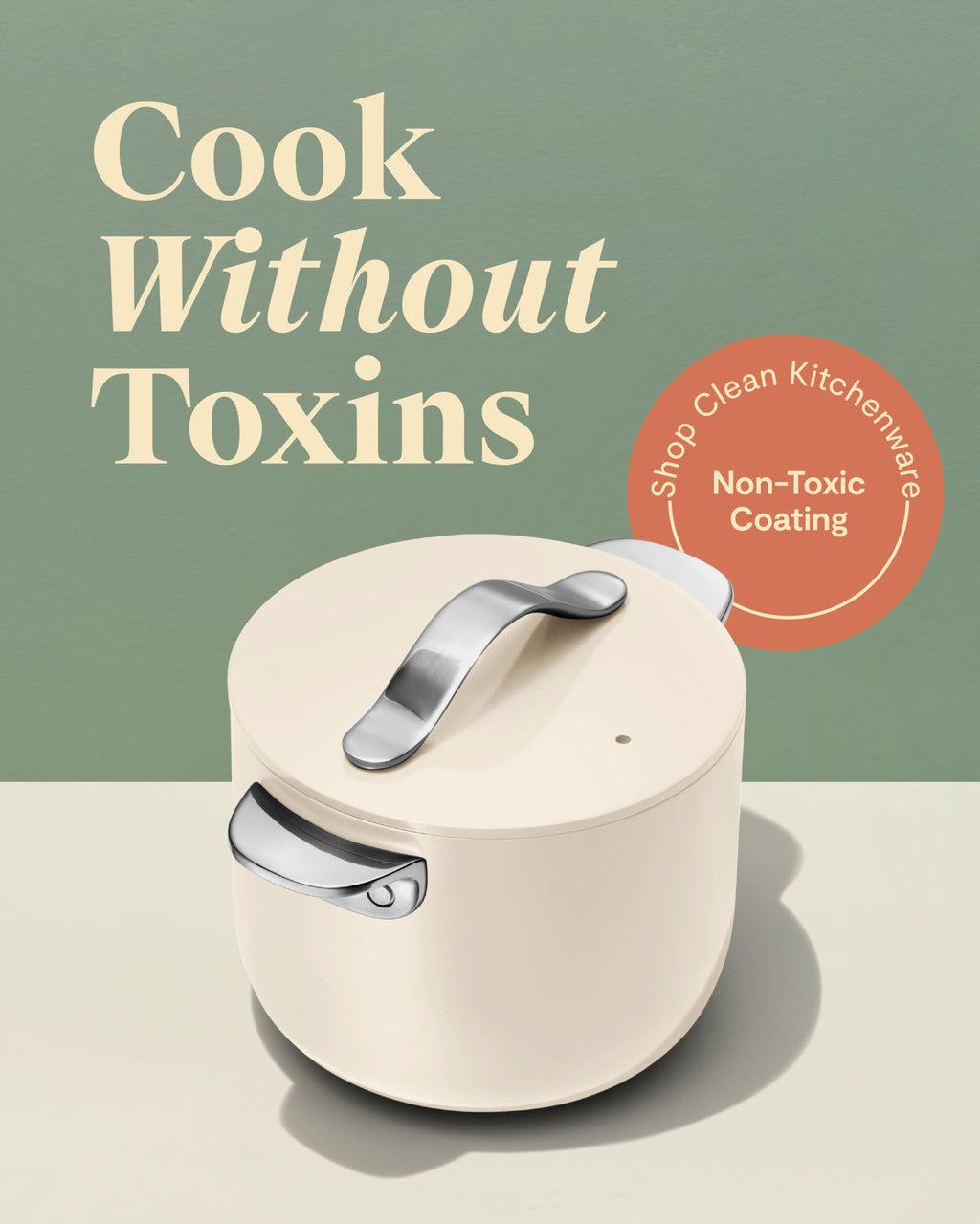 Petite Cooker - 2 Qt Ceramic Coated Pot - From Forever Chemicals - Perfect for Rice, Grains, or Sauces - Navy