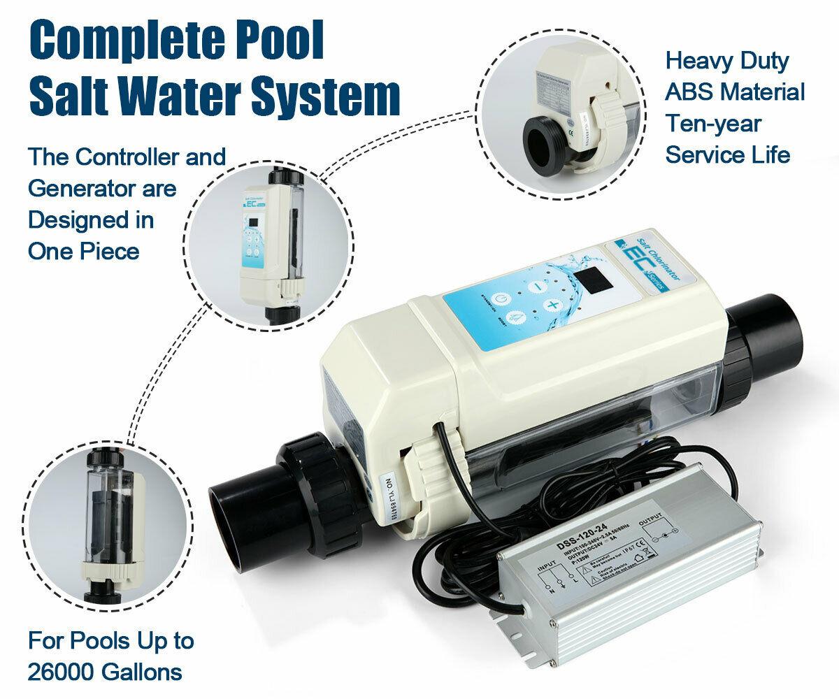 salt chlorine generator ec20 above ground pool salt water system for 26000 gal