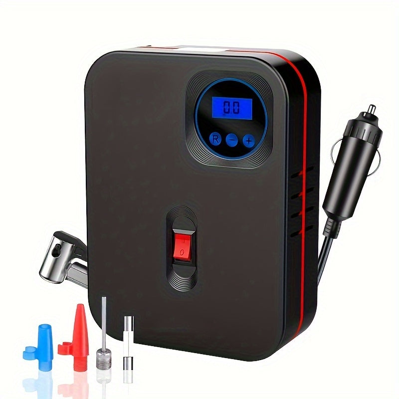 Car Tire Air Compressor, Tire Inflator Pump 12V DC Car Tire Pump With Digital Pressure Gau150PSI With Car Power Adapter Auto Shut Off For Car Tires