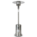 Dcenta 46000BTU Propane Stainless Steel Mushroom Outdoor Patio with Hollow Pattern on Tank housing, with Two Smooth-rolling Wheels,with Hose Set,with Black Cover,Pole in Two Pieces(Upper and Botto