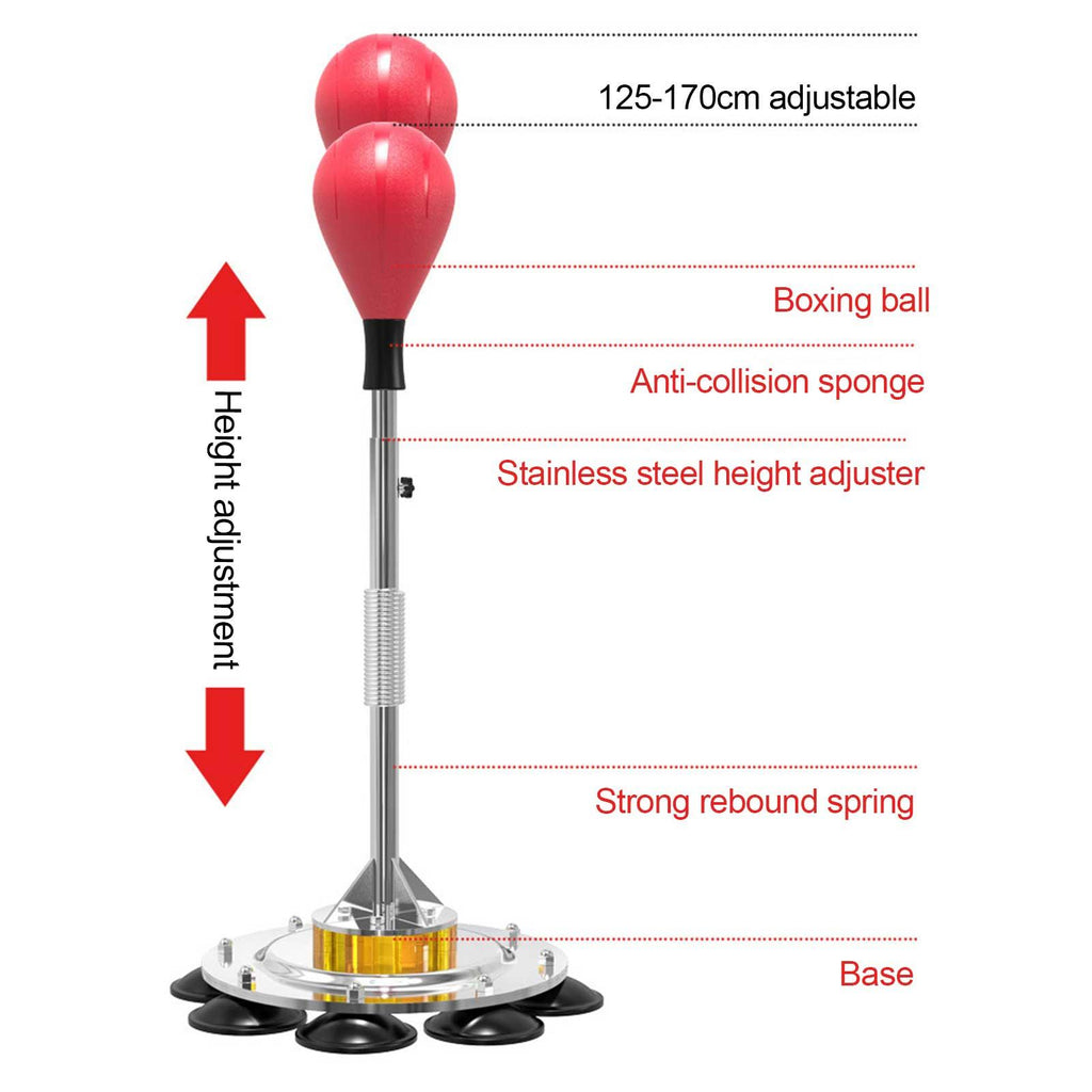 MEGAWHEELS Reflex Bag Adjustable Height Standing Speed Punching