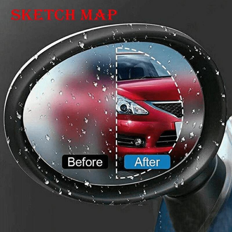 2 Pcs Rainproof Car Rearview Mirror Sticker Anti-fog Protective Film Rain Shield