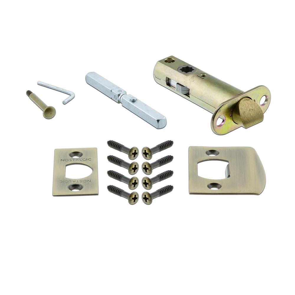 Mission Plate with Keyhole 2-3/4 in. Backset Antique Brass Privacy Bed/Bath Waldorf Door Knob