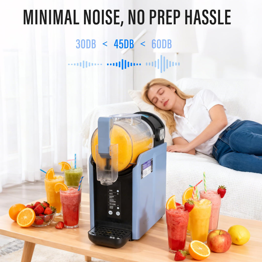 98oz Slushie Machine for Home with No Ice Needed, 6 Preset Programs, Self-Cleaning Function, Quiet Operation, Perfect for MaFrozen Margaritas, Milkshakes, Smoothies, Frappes, Blue