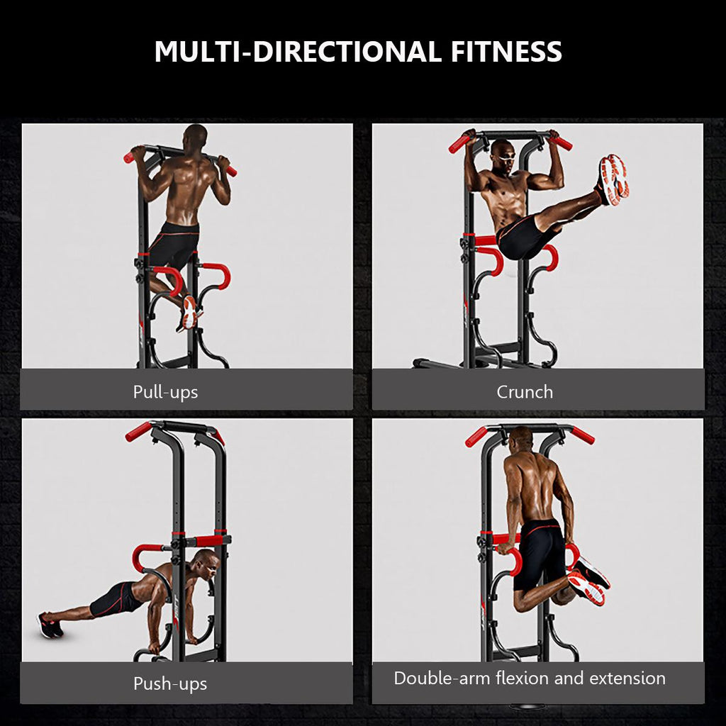 Pull Up &amp; Dip Stand Power Tower,Adjustable Height Multi-Function Fitness Exercise Equipment Home Gym Strength Training Workout Equipment,330lbs