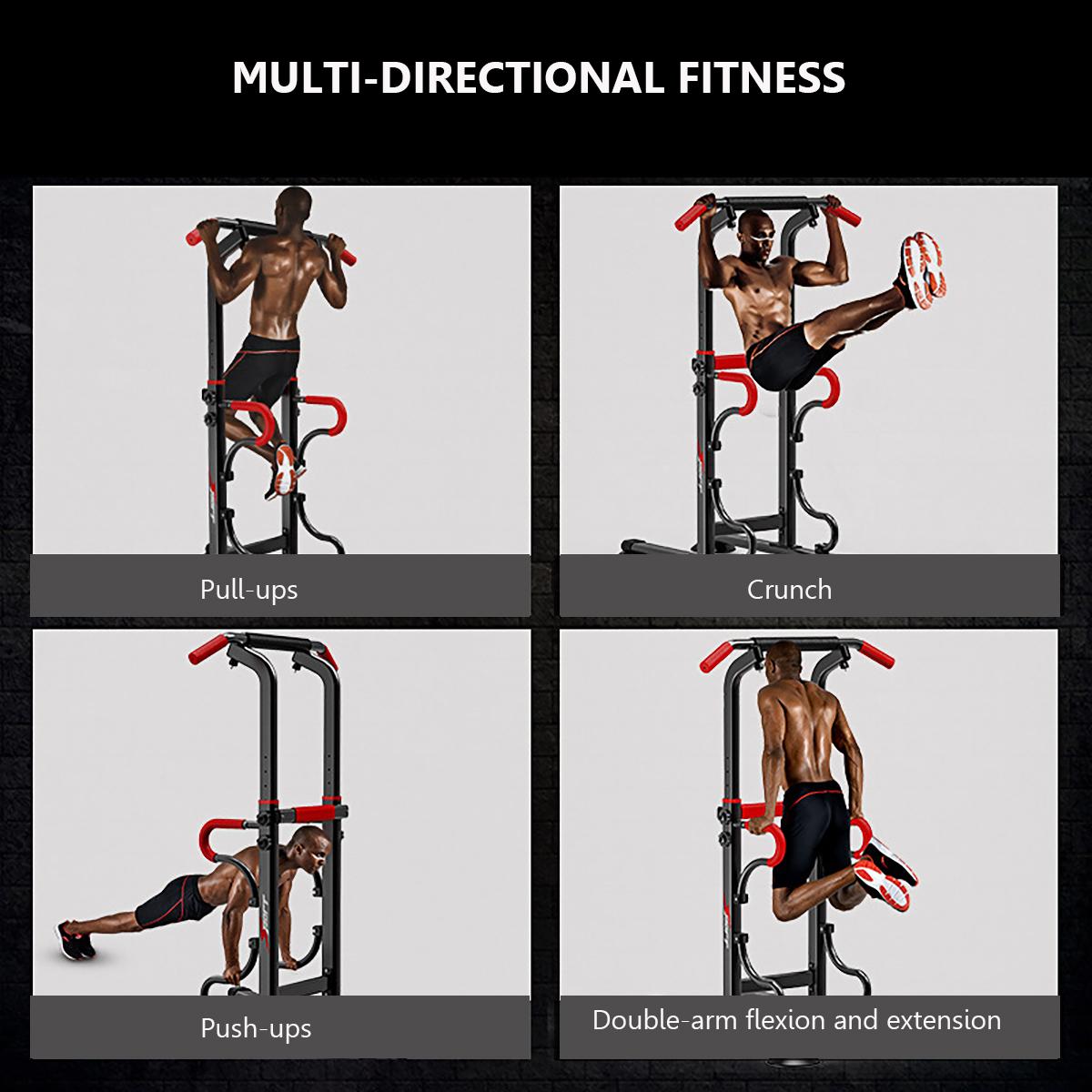 Pull Up &amp; Dip Stand Power Tower,Adjustable Height Multi-Function Fitness Exercise Equipment Home Gym Strength Training Workout Equipment,330lbs