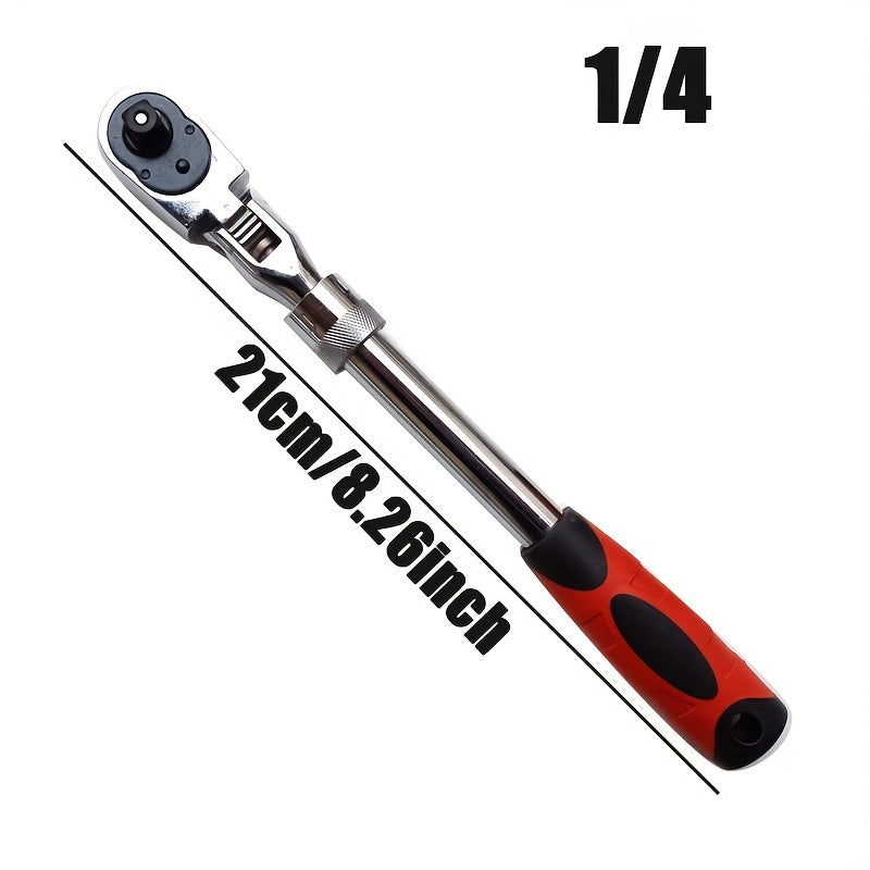 1/4 3/8 1/2 Telescopic Head Ratchet Wrench 72-Tooth Chrome Vanadium Steel Telescopic Head Ratchet Wrench, Automatic  Release Wrench