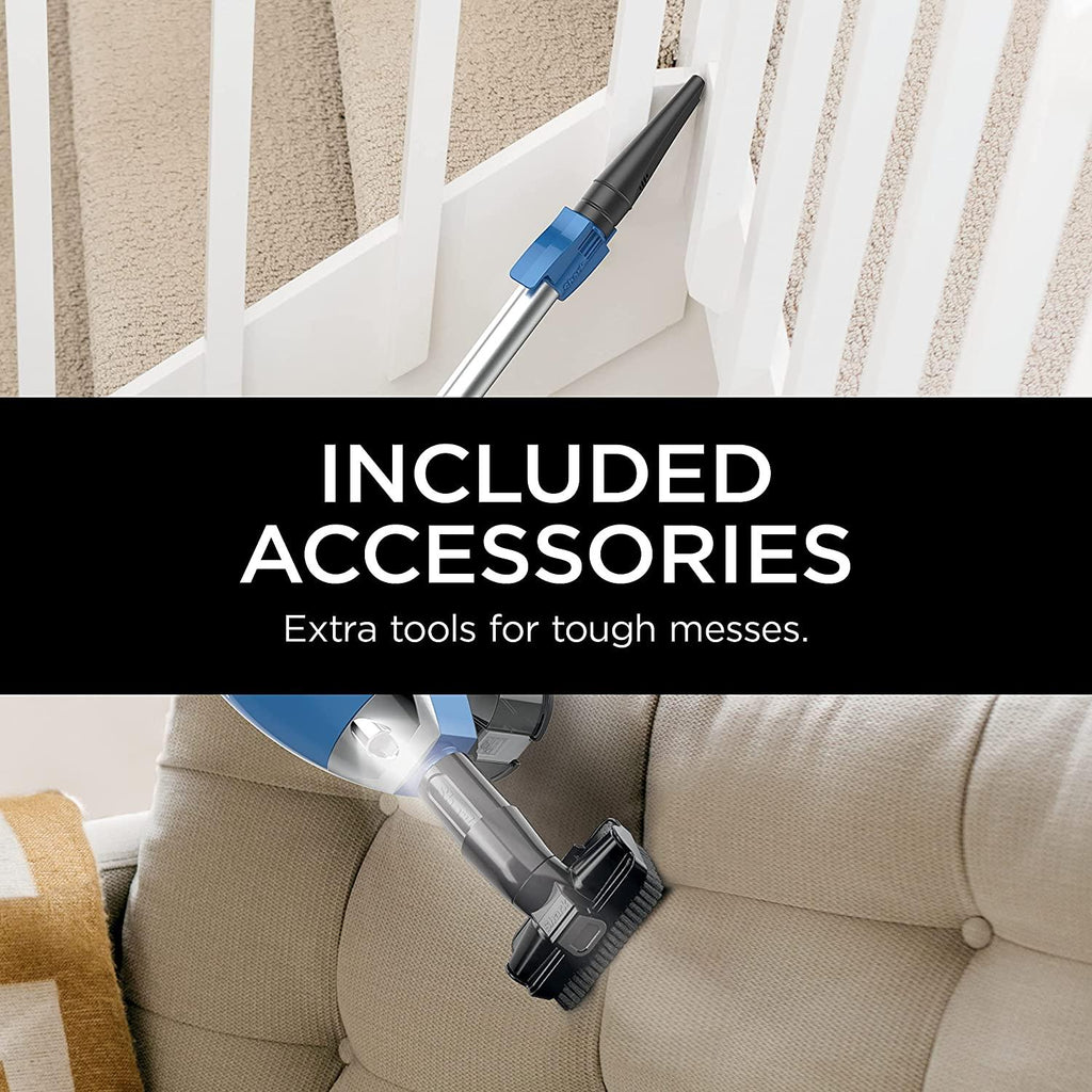 Shark HV343AMZ Rocket Corded Stick Vacuum with Self-Cleaning Brushroll, Lightweight &amp; Maneuverable, Perfect for Pet Hair Pickup, Converts to a Hand Vacuum, with Crevice &amp; Upholstery Tools, Blue/Silver
