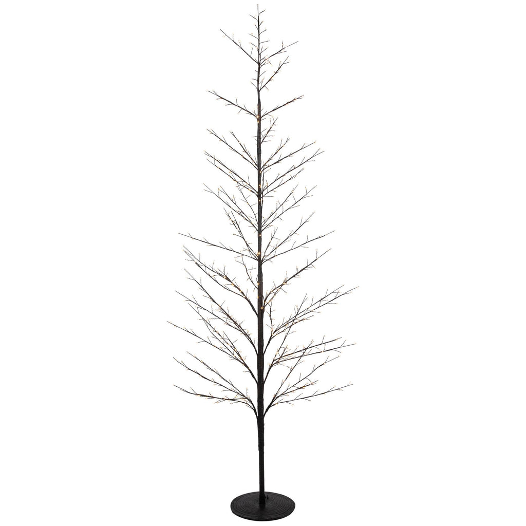 7' Matte Black Tree Warm White LED Copper Wire Lights