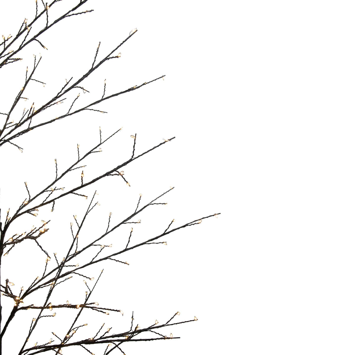 7' Matte Black Tree Warm White LED Copper Wire Lights
