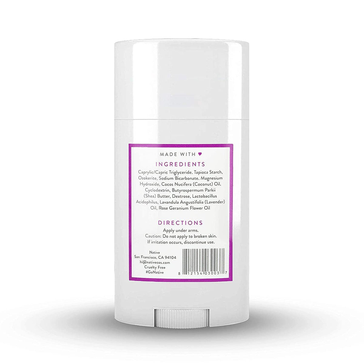 Native Deodorant | Natural Deodorant for Women and Men, Aluminum Free with Baking Soda, Probiotics, Coconut Oil and Shea Butter | Lavender &amp; Rose