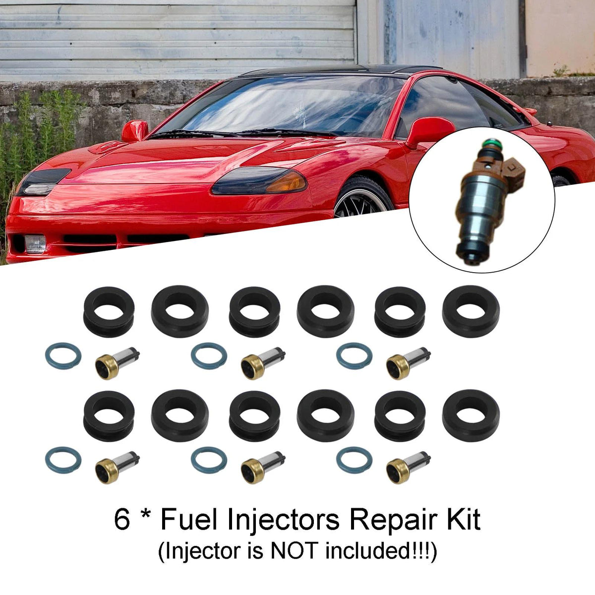Mitsubishi 3000GT 1991-1999 6PCS Fuel Injectors Seal O-Ring Kit 18-10066 INP-014 MD164888 Generic