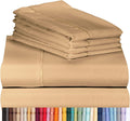 LuxClub 6 PC King Size Sheet Set Bamboo Sheets Deep Pockets 18" Eco Friendly Wrinkle Free Cooling Sheets Machine Washable Hotel Bedding Silky Soft - Mocha King