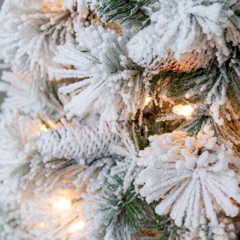Snowy White Pine Artificial Christmas Tree with Clear/White Lights