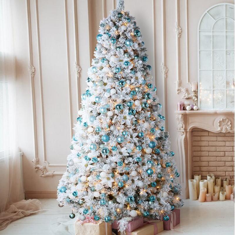 Snowy White Pine Artificial Christmas Tree with Clear/White Lights
