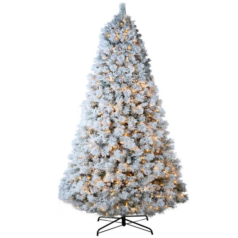 Snowy White Pine Artificial Christmas Tree with Clear/White Lights