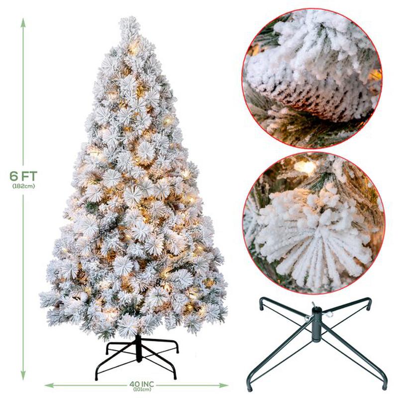 Snowy White Pine Artificial Christmas Tree with Clear/White Lights