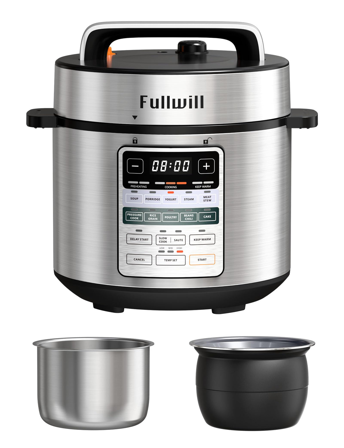 Dual-Pot Electric Pressure Cooker,12-in-1 Multi Cooker with 6QT  Steel & 5QT Ceramic Pot,Olla de Presion for Pressure,Rice,Meat Stew,Yogurt Maker