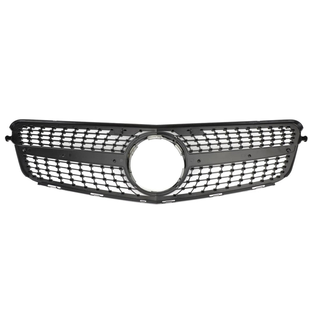 2008-2014 Benz W204 C200 C300 Diamond Black Chrome Front Grille Grill Generic