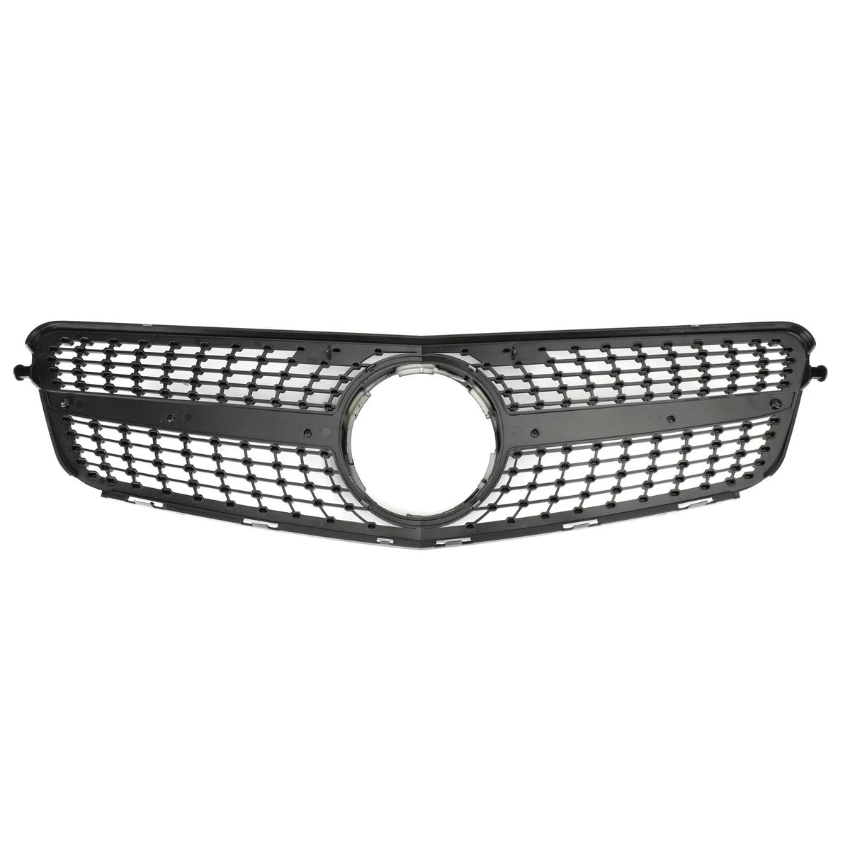 2008-2014 Benz W204 C200 C300 Diamond Black Chrome Front Grille Grill Generic