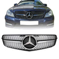 2008-2014 Benz W204 C200 C300 Diamond Black Chrome Front Grille Grill Generic