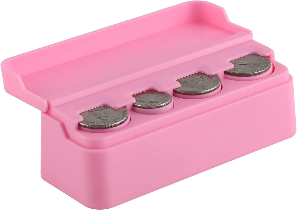 SINGARO Coin Holder for Car, Universal Car Coin Change Organizer, Car Coin Holder Compatible with Coins of Different Sizes, Car Interior Accessories, Suitable for Most Cars, Trucks(Pink)