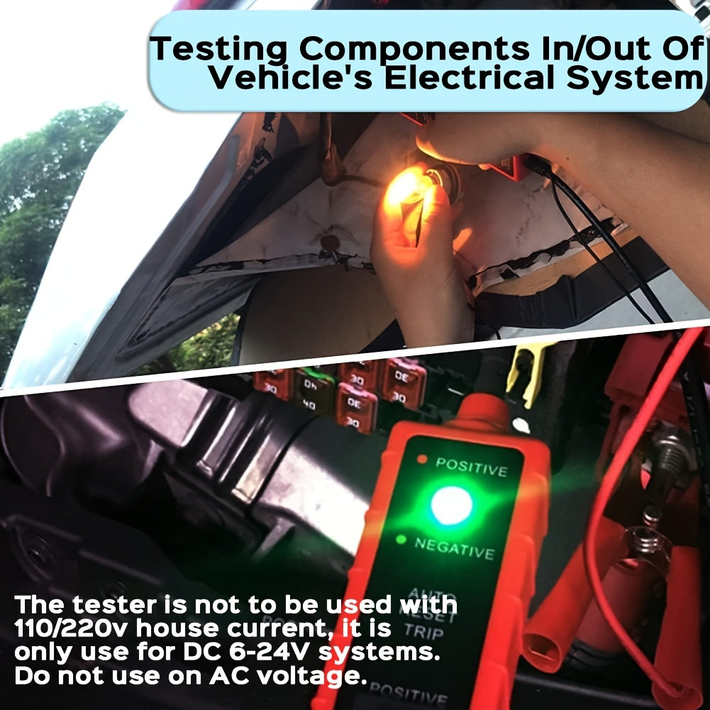 Power Circuit Probe Tester 6-24V DC Test Light Short Circuit Automotive Component Electrical Polarity Identify Continuity Tester , Overload Protection