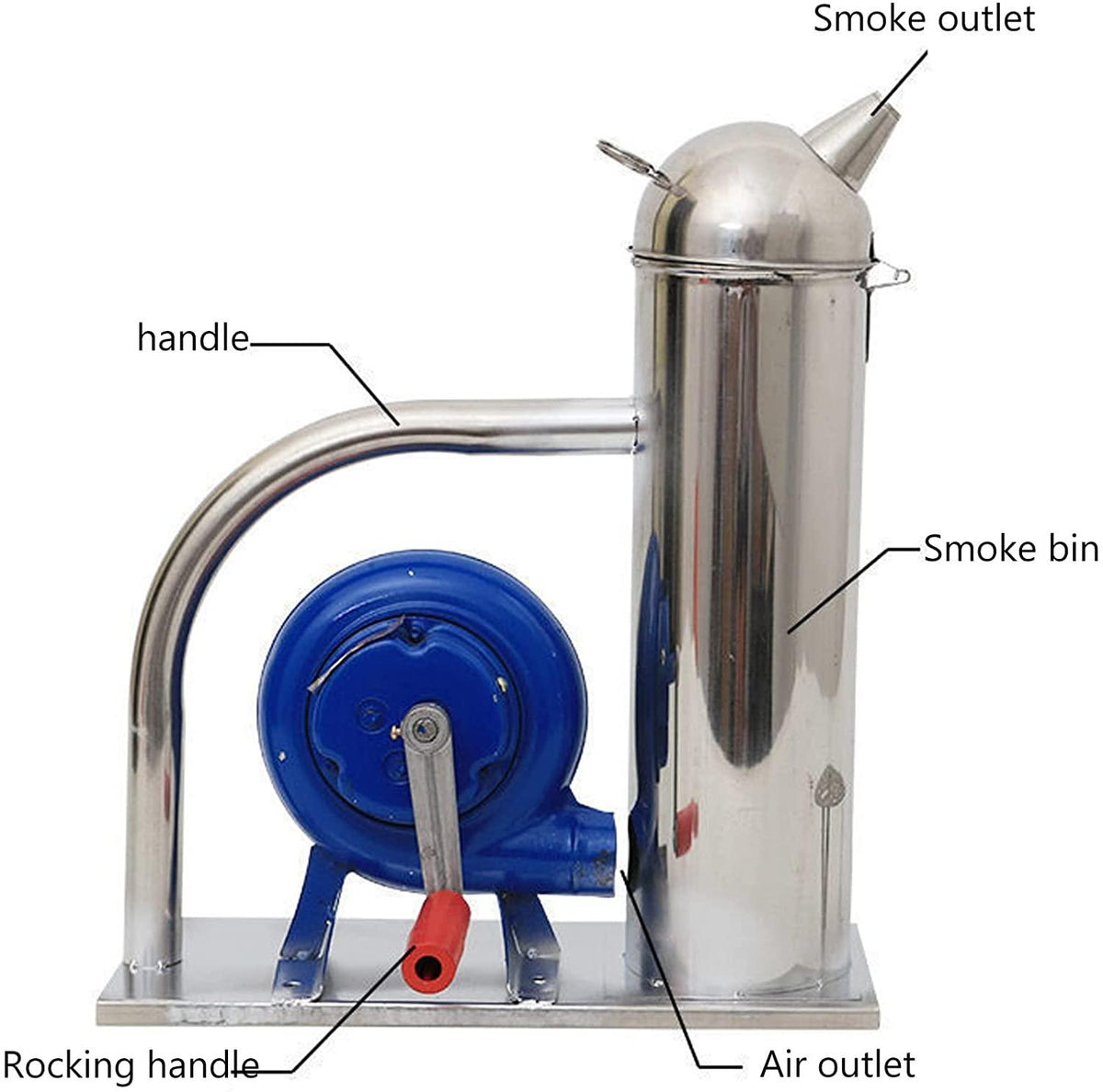 lacovoni beekeeping smoke machine, portable stainless steel blower fumigator, large capacity bee smoker, with scalding cover, for professional and beginner beekeepers