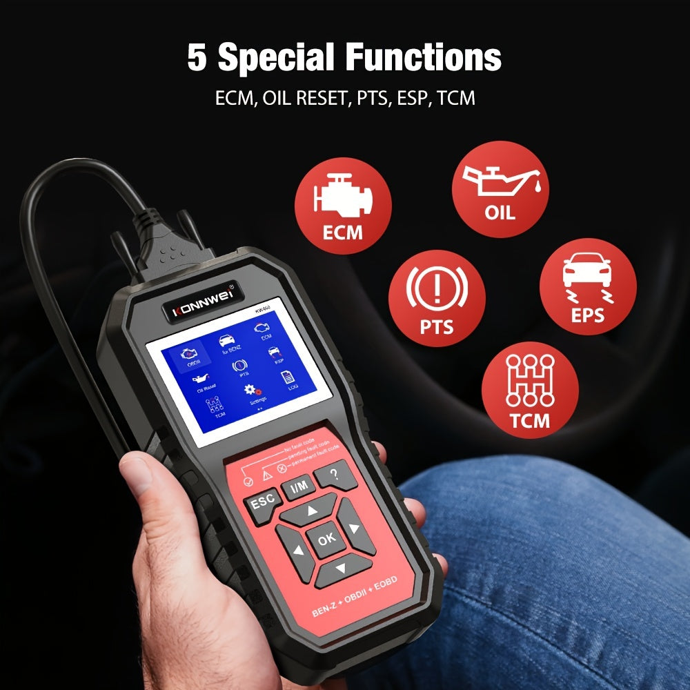 KONNWEI Car Obd2 Scanner For Mercedes-Benz, ABS Airbag Oil ABS EPB DPF SRS TPMS Reset Full Systems Diagnostic Tool EOBD Inspection Tester Tools