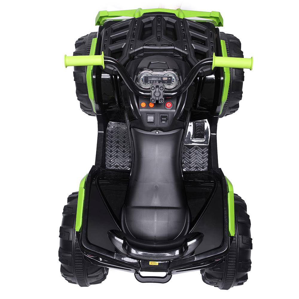 Clearance! Battery Powered Ride ON Toys, Kids 12v Ride ON Toys Car, 4-Wheeler ATV Ride ON Car w/ 3.7mph Max, 2 Speed, LED Lights, AUX Jack, Radio, Electric Motorcycle for Boys/Girls, Green, W1851