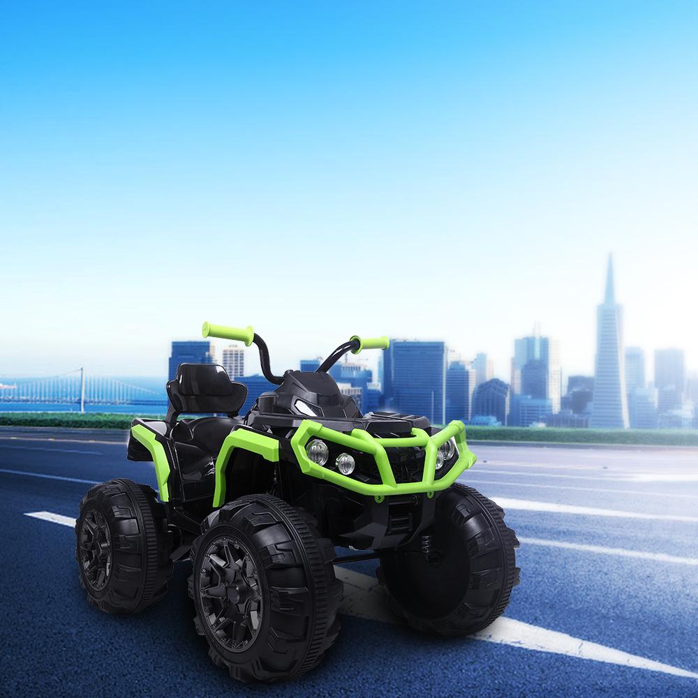 Clearance! Battery Powered Ride ON Toys, Kids 12v Ride ON Toys Car, 4-Wheeler ATV Ride ON Car w/ 3.7mph Max, 2 Speed, LED Lights, AUX Jack, Radio, Electric Motorcycle for Boys/Girls, Green, W1851